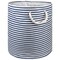 Contemporary Home Living 17" Blue and White Pinstripe Round Medium Bin